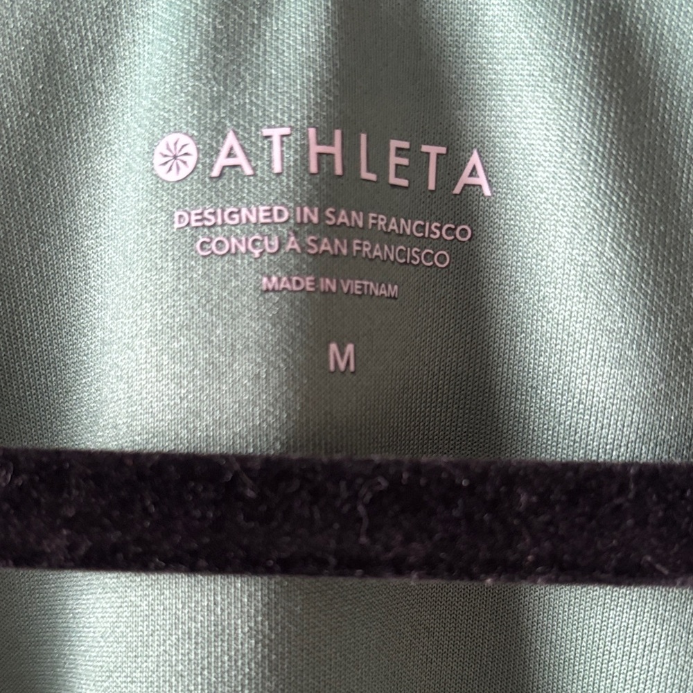 Athleta Seasoft Green V-Neck Sweatshirt - Picture 2 of 5